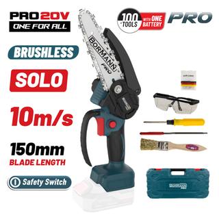 BBP3916C Κλαδ Αλυσοπρίονο Μπαταρίας 20V,Brushless, Λάμα 15cm, 825gr,1/4"1.1mm 28οδ.11m/s